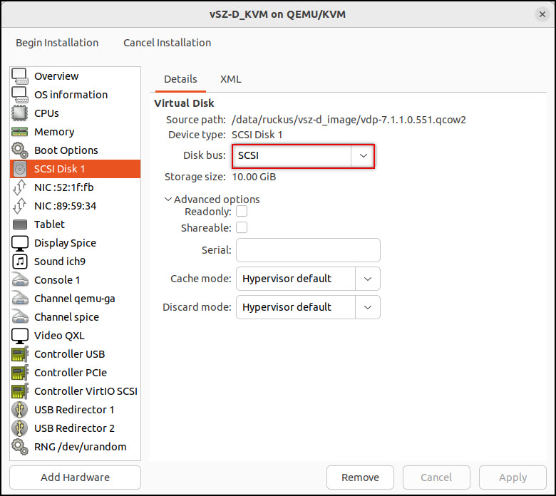 Selecting the Disk Configuration