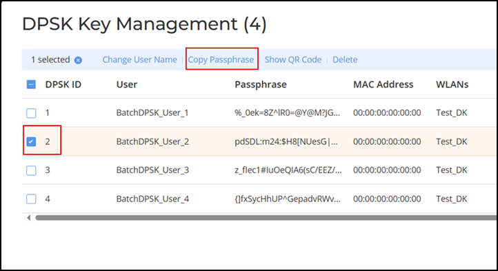 Copying the Passphrase